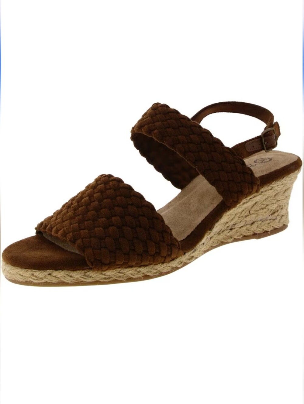 Bella Vita Faux Suede Wedge Espadrille Sandals Cognac 7WW